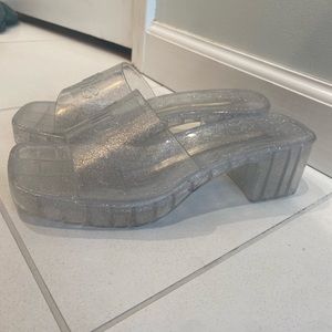 y2k glitter barbie jelly sandals